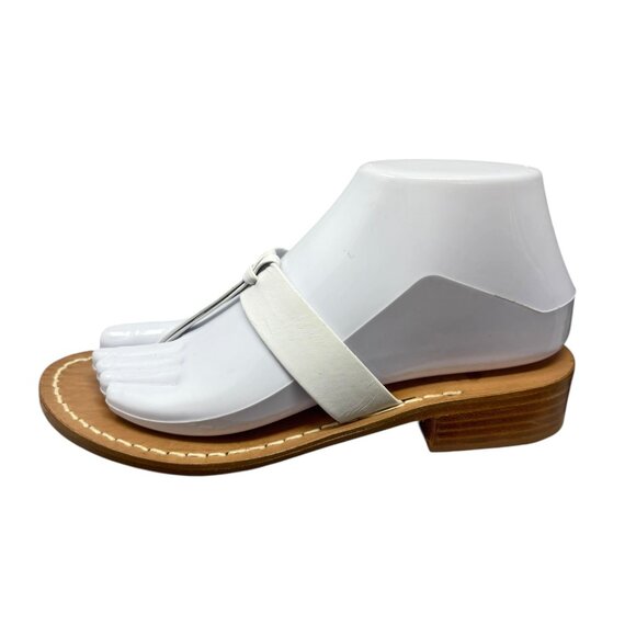 Capri White Leather Double Thong Slide Custom Made in Italy - Picture 4 of 10